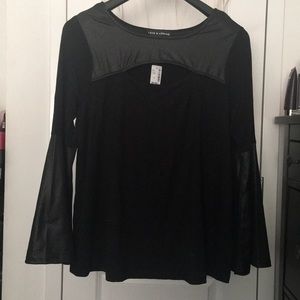 NWT Black Love and Legend mixed media top!